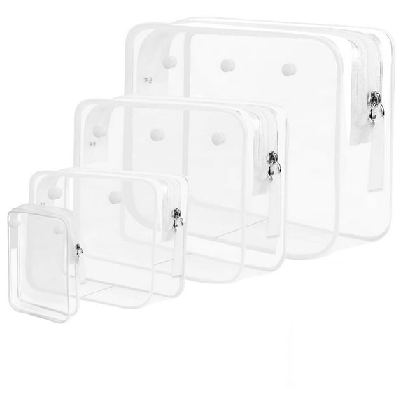 4 Packs Clear Bogg Beach Tote Bag Accessories suitable for Bogg Bag Insert Bag Travel Cellphone Makeup Clean Toiletry Brush Organizer Cosmetic Divider Storage Inner Pouch -Black