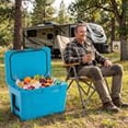 thumbnail image 2 of Barara King Large Insulated Hard Shell Ice Chest Cooler with Cup Holders Bottle Opener and Drain Plug for Outdoor Camping and Backyard Party, Blue, 2 of 7