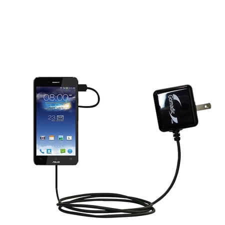 Gomadic Intelligent Compact AC Home Wall Charger suitable for the Asus Padfone Infinity - High output power with a convenient, foldable plug design -