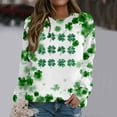 thumbnail image 5 of BLVB St. Patrick's Day Sweatshirts for Women Shamrock Shirt Clover Printed Pullover Casual Loose Long Sleeve Tops Gifts, 5 of 5