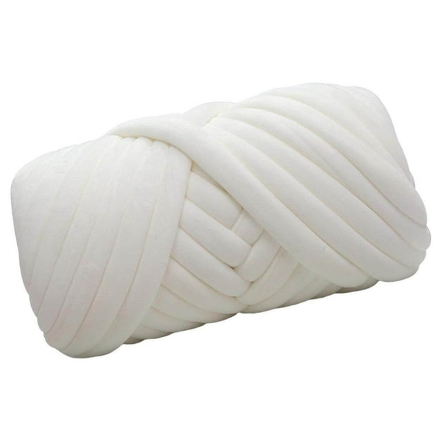 1kg Velvet Chunky Yarn Arm Knitting Sweaters Hats Scarf Throw Pillow DIY Rug Weight Rug Making Hand Knit Pet Bed Crocheting White