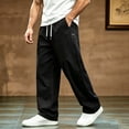 thumbnail image 4 of Ceisia Men's Casual Cotton Drawstring Pants with Loose Fit Black L Gifts for Father, 4 of 8