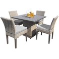 thumbnail image 1 of TK Classics Table de Salle à Manger Carrée pour Patio Oasis avec 4 Chaises en Gris, 1 of 1