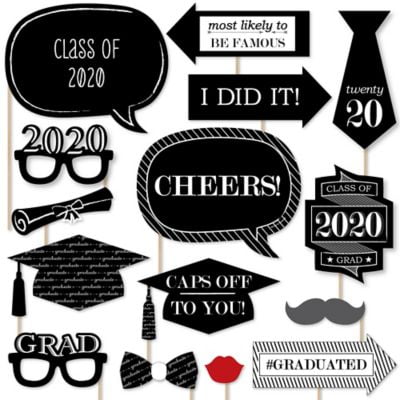 graduation cheers 2020 graduation photo booth props kit 20 count