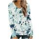 thumbnail image 2 of Ailaofu Long Sleeve Shirts for Women Fall Fashion Basic Trendy V-neck Floral Printed Casual Tops, 2 of 5