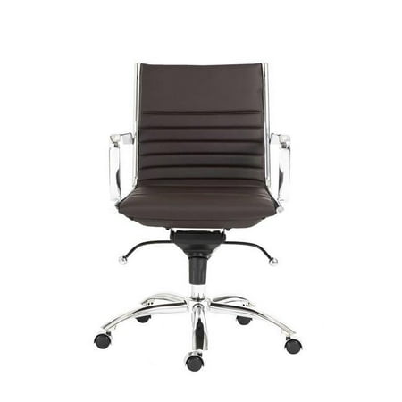 UPC: 4512839461441 | HomeRoots 370533 Brown Low Back Office Chair with Chromed Steel Base  27.01 x 25.04 x 38 in.