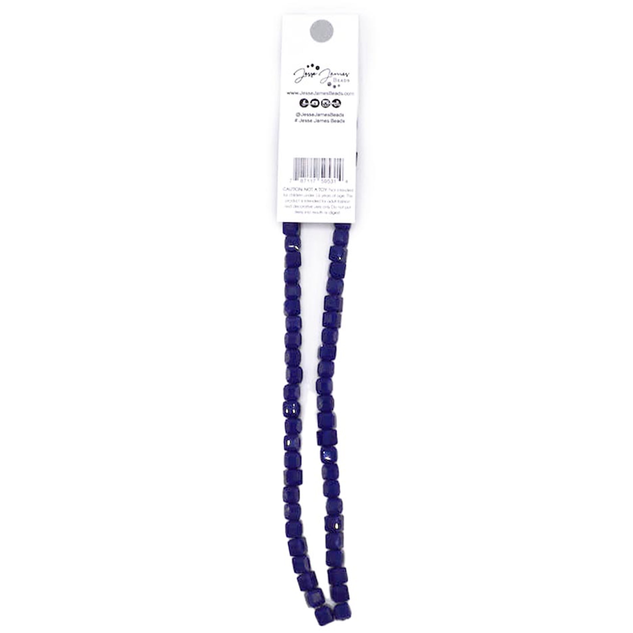 (3 pack) Jesse James Beads Navy Cube Glass Bead – Multi-Purpose Craft Bead for Ages 16+, Unisex, 1 Piece
