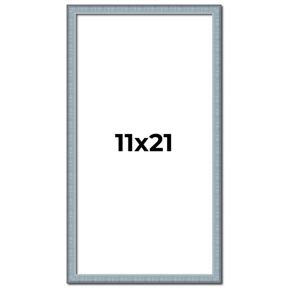 11x21 Frame Rustic Sky Blue Solid Wood Picture Frame | 0.75 Inch Moulding Width |Includes UV