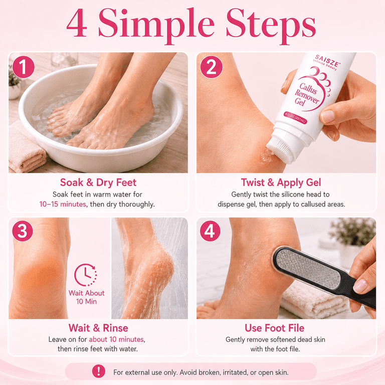 SAISZE Callus Remover Gel with Foot File, 8 fl oz photo 8
