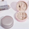 thumbnail image 3 of Personalized Travel Makeup Case with & Birth Flower Design, Portable Jewelry Organizer B, 3 of 3