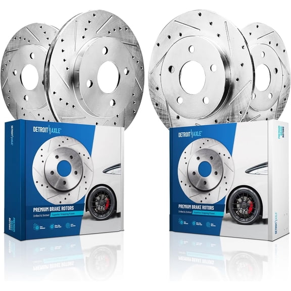 Detroit Axle - AWD Brake Rotors for 2019-2025 Nissan Altima Drilled and Slotted Disc Brake Rotors Replacement : 11.65" inch Front and 11.02" inch Rear Rotor