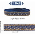 thumbnail image 2 of 10 Yards 1.6inch Fabric Embroidered Trim Vintage Jacquard Ribbon Metallic Gold Rhombus Pattern Sewing Woven Trim Embroidered Ribbon decor Blue, 2 of 7