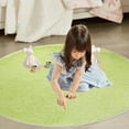 thumbnail image 6 of Iumwxz 40 Inch Round Short Hair Area Rug Non Shedding Stain Resistant Low Pile Green Polyester with Non Slip Rubber Backing Washable for Living Room Bedroom High Traffic Areas, 6 of 8
