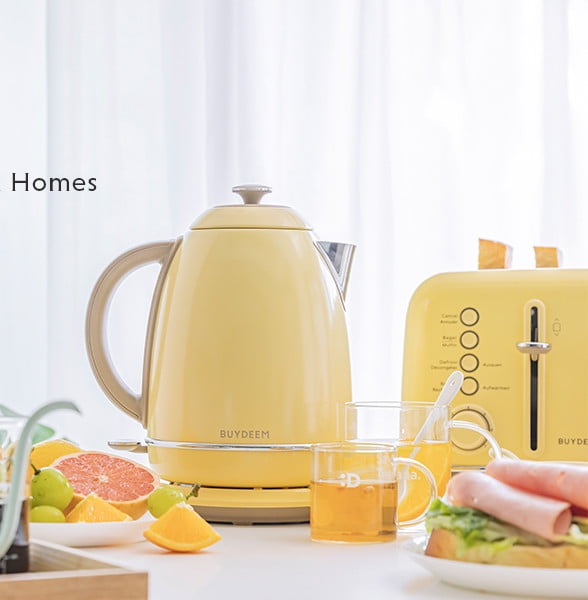 Stainless Steel Electric Kettle Fast Bubble Teapot Large Capacity Kettle  Automatic Power Off Kettle Tea Kettle for Stove Top (Color : Yellow, Size 