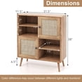 thumbnail image 3 of YOJFOTOOU Buffet Cabinet, Wood Sideboard Storage Cabinet, 2 Rattan Doors & 2 Cubes, Farmhouse Coffee Bar Accent Cabinet, Freestanding Cupboard Organizer for Living Room Kitchen Hallway, 3 of 5