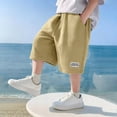 thumbnail image 4 of FAHXNVB Boys Wide Leg Sweatshorts Elastic Waist Loose Fit Athletic Shorts with Pockets Soft Comfortable Fashion Casual Shorts 5-15 Years, 4 of 5