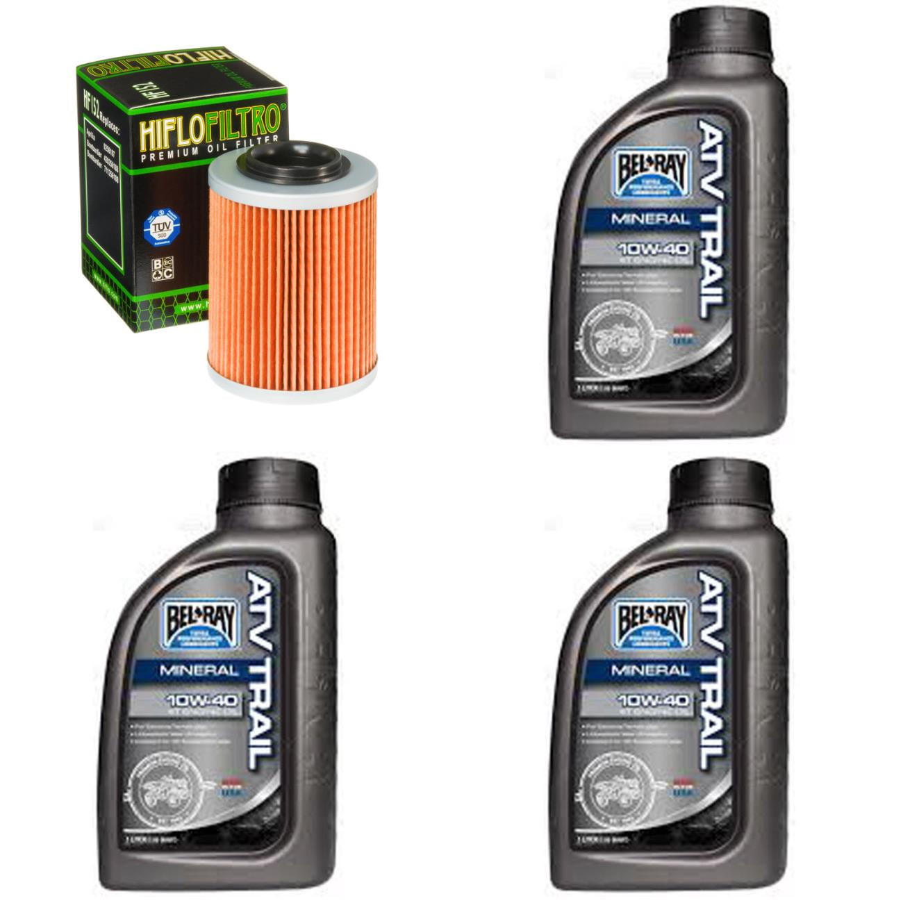 Complete Mineral Engine Oil 10W40 Change Kit for ATV BOMBARDIER 400