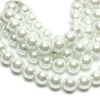 66pc Strung 8mm Round Glass Pearls, White