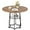 Brown, variant on Round Dining Table, 38.2" Circle Kitchen Table with Storage, 17.7" W Round Mesh Storage Rack, Heavy Duty Hexagonal Metal Base (4 Pieces of Desktop)