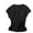G-Black, variant on Adeawade Girl T Shirts Crew Neck Tank Tops Solid Color Vest Collect Waist Tee Sleeveless Ruffle Slim Fit Blouse Basic Spring Clothing Black 12-13 Years