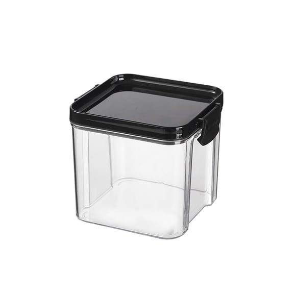 Wovilon Miscellaneous Grains Barley Noodle Storage Jar Nut Candy Dry Storage Jar Square Transparent Buckle Dry Storage Jar
