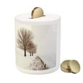 thumbnail image 3 of Rustic Piggy Bank, Row of Large and Bare Beech Trees in Snow Covered Winter Frozen Photography Art, Ceramic Coin Bank Money Box for Cash Saving, 3.6" X 3.2", White Brown, by Ambesonne, 3 of 4