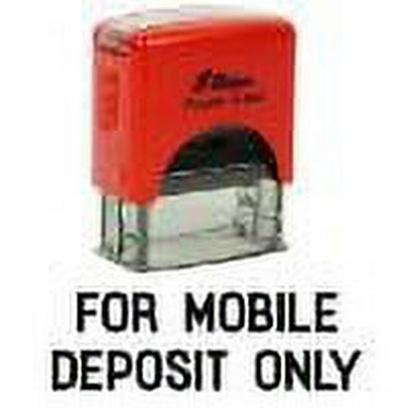 Printtoo For Mobile Deposit Only Self Inking Rubber Stamp Pre,Inked Office Stamp, Home Office Business Stationery, 38 x 14 mm, Black