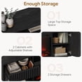 thumbnail image 6 of SESSLIFE Fireplace TV Stand for 70 Inch TV, 31'' Tall Mid Century Modern Fluted TV Stand with 2 Cabinets & Drawers, Entertainment Center with 3D Flame Electric Fireplace Heater, Black, 6 of 9