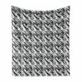 thumbnail image 1 of Zebra Print Soft Flannel Fleece Blanket, Exotic Savanna Inspired Animal Skin Diagonal and Wavy Illustration, Cozy Plush for Indoor and Outdoor Use, 50" x 70", Charcoal Grey and White, by Ambesonne, 1 of 6