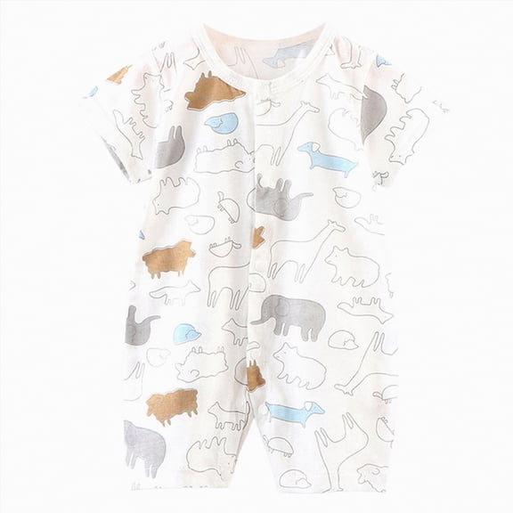 UAYOTSE Baby Boy Girl Summer Clothes Short Sleeve Palm Romper Jumpsuit Shorts Infant Cute Summer Outfit,Sizes 12-18 Months