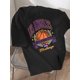 thumbnail image 1 of Boys' Cool Basketball Graphic Tee - Los Angeles 1991 Design, Olive Green, Loose Fit, Short Sleeve, Summer Casual Streetwear, Cotton, Machine Washable, 1 of 5