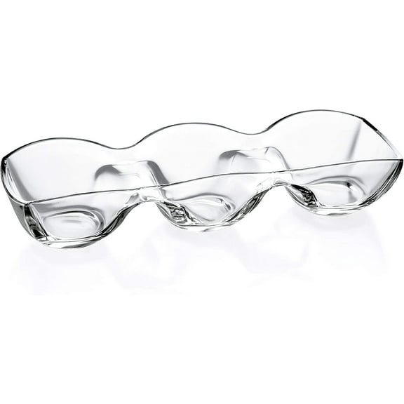Barski - European Quality - Glass - 3 Sectional - Relish Dish - 15" Long - Made in Europe
