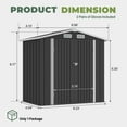 thumbnail image 2 of BaPiPro 6 x 4ft Metal Outdoor Storage Shed, Tool Shed with Lockable Door & Sloped Roof for Backyard & Patio, Black, 2 of 8