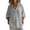 Gray, variant on Women's Solid Color Long Sleeve Button-Front Linen Shirt with Classic Collar Casual Blouse