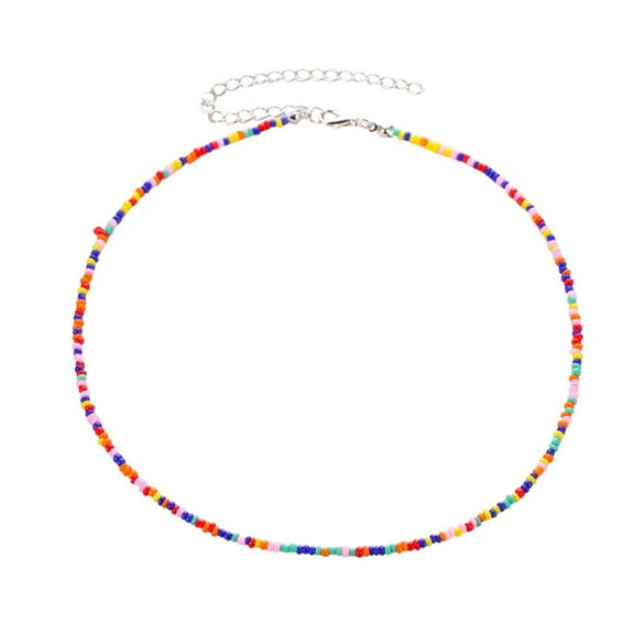 JZROCKER Unique Bead Strand Necklaces Beach Choker Colorful Bead Necklace Eye Catching Statement Ornament Jewelry