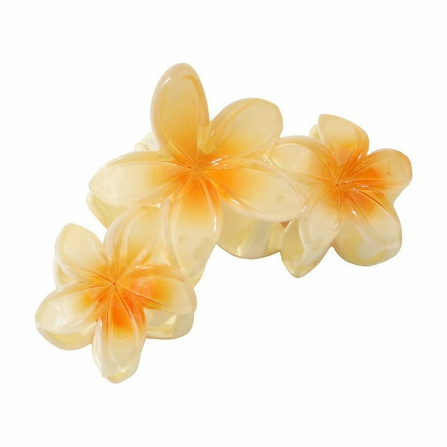 3 horquillas grandes con forma de frangipani, estilo europeo y tiburones, pinzas para el pelo, pinzas grandes