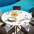 thumbnail image 6 of Bees Branches Round Tablecloth, Fitted Table Cover with Elastic for 55"-60" Round Tables, Farmhouse Spring Botanical Watercolor Table Cloth Outdoor Indoor Dinning Party Waterproof Tablecloths, 6 of 7