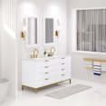thumbnail image 3 of Water Creation Bristol 60"W Wood Double Bathroom Vanity in Pure White & Gold, 3 of 7