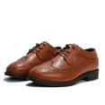 thumbnail image 5 of kkdom Boys Girls Oxfords Shoes Formal Leather Dress Shoes Wedding Brown 12 Little Kid, 5 of 5