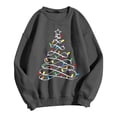 thumbnail image 4 of Women Christmas Light Tree Graphic Crewneck Sweatshirt Holiday Pullover, 4 of 4