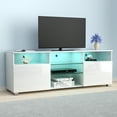 thumbnail image 3 of ChVans LED TV Stand for 65 inch TV, High Glass Modern Entertainment Center with LED Lights and Glossy Cabinets, 3 of 10