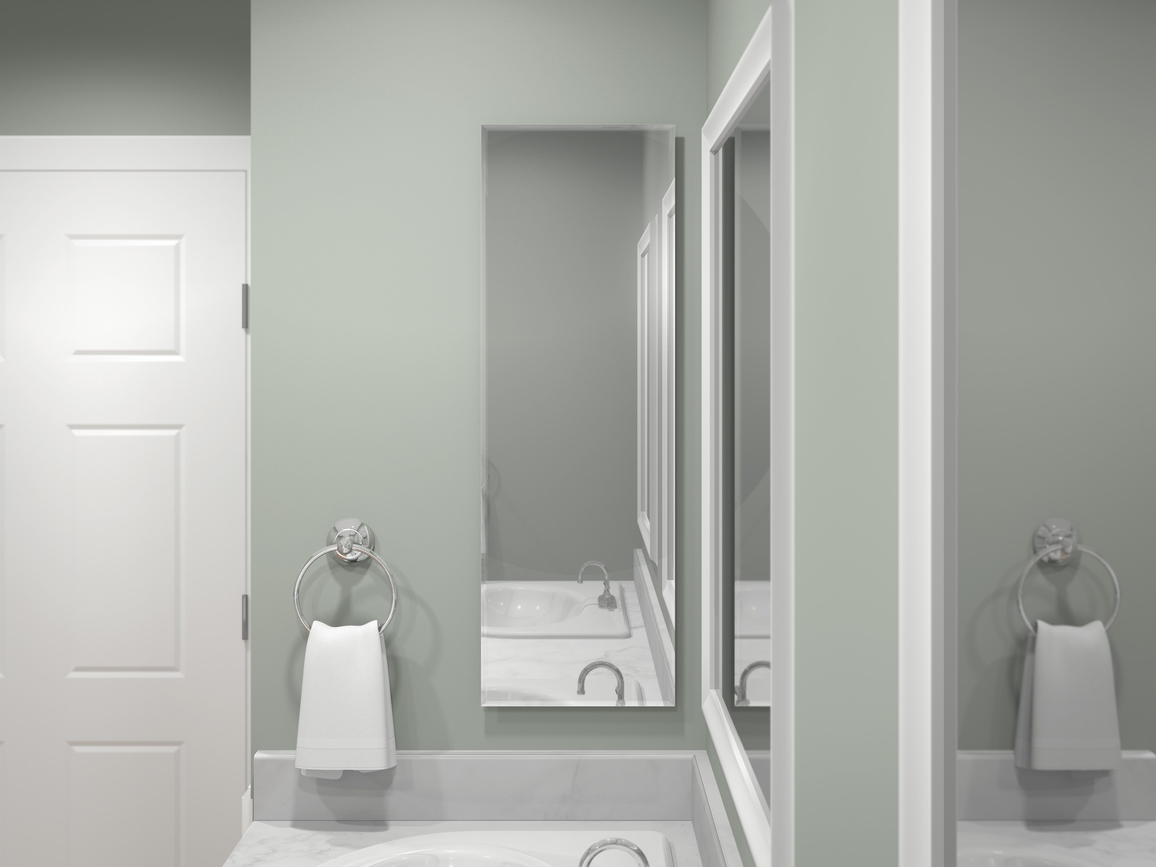 American Pride Beveled Mirror Medicine Cabinet, 12 x 36 in., Frameless