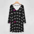 thumbnail image 4 of Flamingo Flock Long Sleeve Dresses For Women Vintage Elegant Party Dress Oversized V-neck Dress S-8XL, 4 of 7