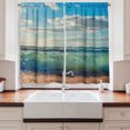thumbnail image 2 of Ambesonne Aqua Kitchen Curtains, Sea Waves Against Beach Print, 55"x30", Cadet Blue and Pale Taupe, 2 of 3