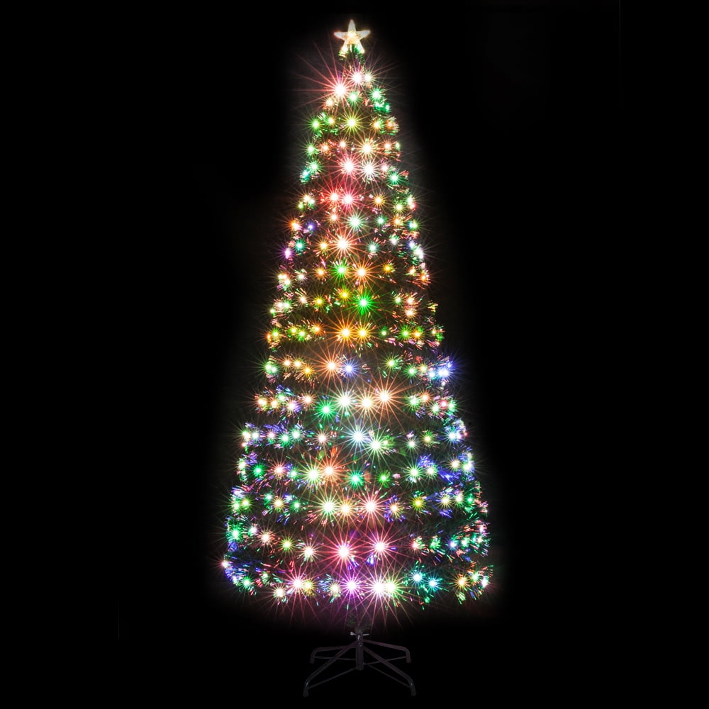 Private Jungle 7.5ft Fiber Optic Artificial Christmas Pine Tree, Holiday Party Christmas Tree Decorations