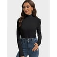 thumbnail image 5 of Women's Slim Fit Turtleneck Long Sleeve Top - Lightweight Base Layer Shirt for Casual Wear, 5 of 6
