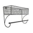 thumbnail image 1 of DII Home Traditions Rustic Metal Wall Mount Shelf with Towel Bar, Large-Black, 1 of 1