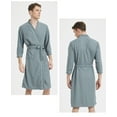 thumbnail image 2 of Couple's Waffle Knit Robes Lightweight Full-Length Spa Robes For Women Kimono Bathrobe Fast-Drying, 2 of 6