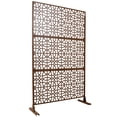thumbnail image 3 of Outdoor & Indoor Privacy Screen Metal Privacy Screen 76" H×48" W, Freestanding Decorative Privacy Screen for Deck Balcony Patio, Privacy Fence Panels for Outside Lawn Garden PS106 BROWN, 3 of 6
