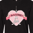 thumbnail image 4 of Inktastic Paris Oo-la-la with Eiffel Tower and Flowers in Pink Heart Long Sleeve T-Shirt, 4 of 5